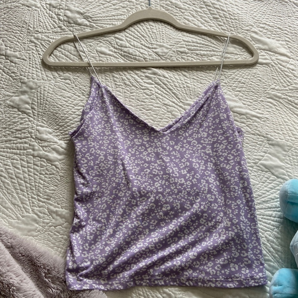 g a z e printed lilac tank top